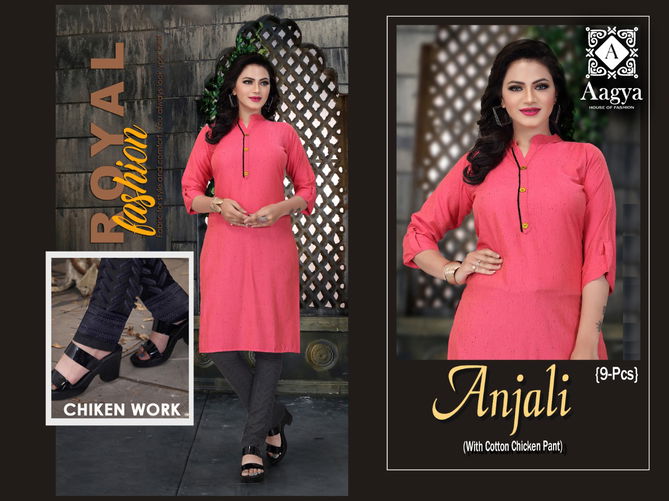 Aagya Anjali latest fancy designer ethnic wear Kurti With Bottom Collection  